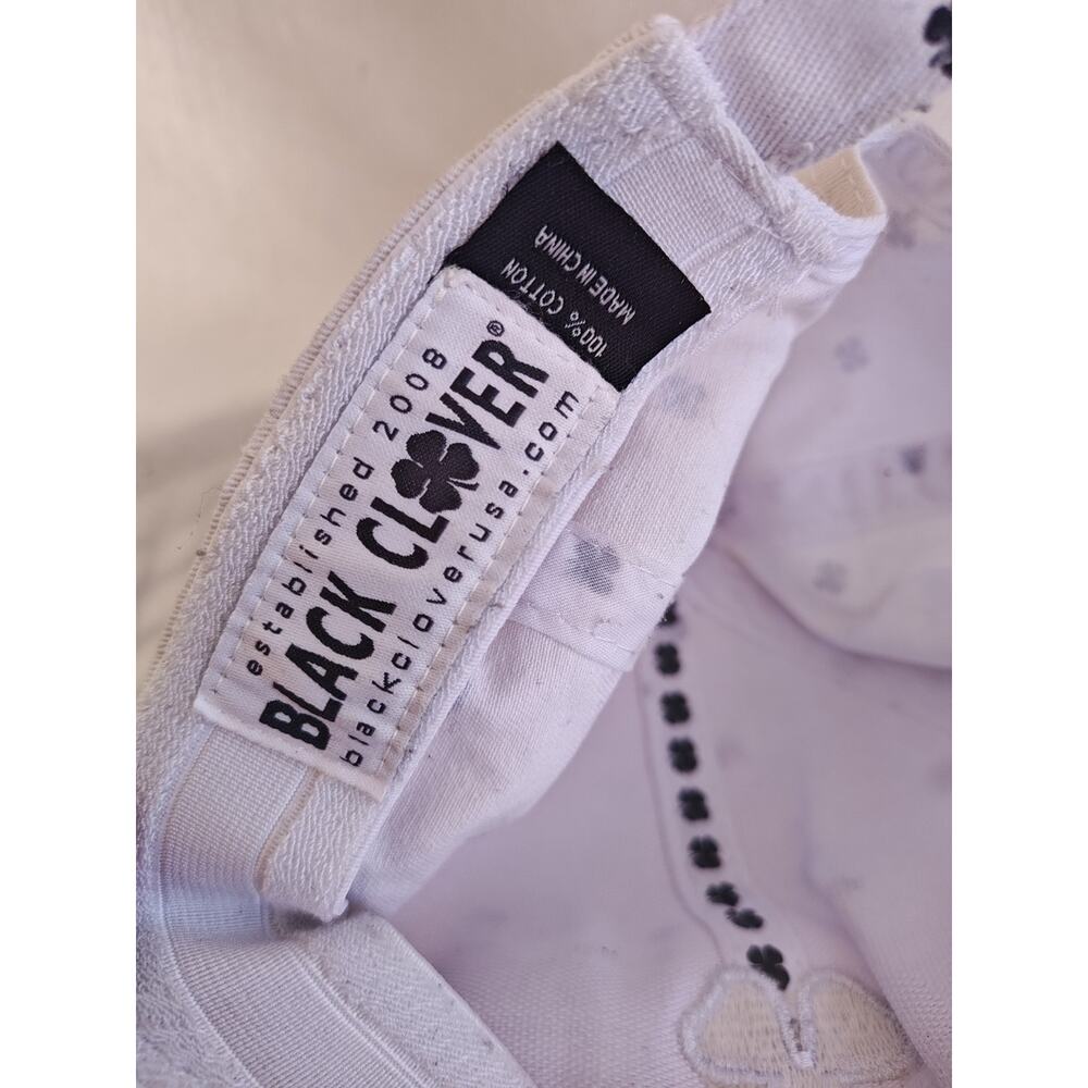 Black Clover White black Cover Hat Womens One Size Adjustable Embroidered Logo - Picture 6 of 7